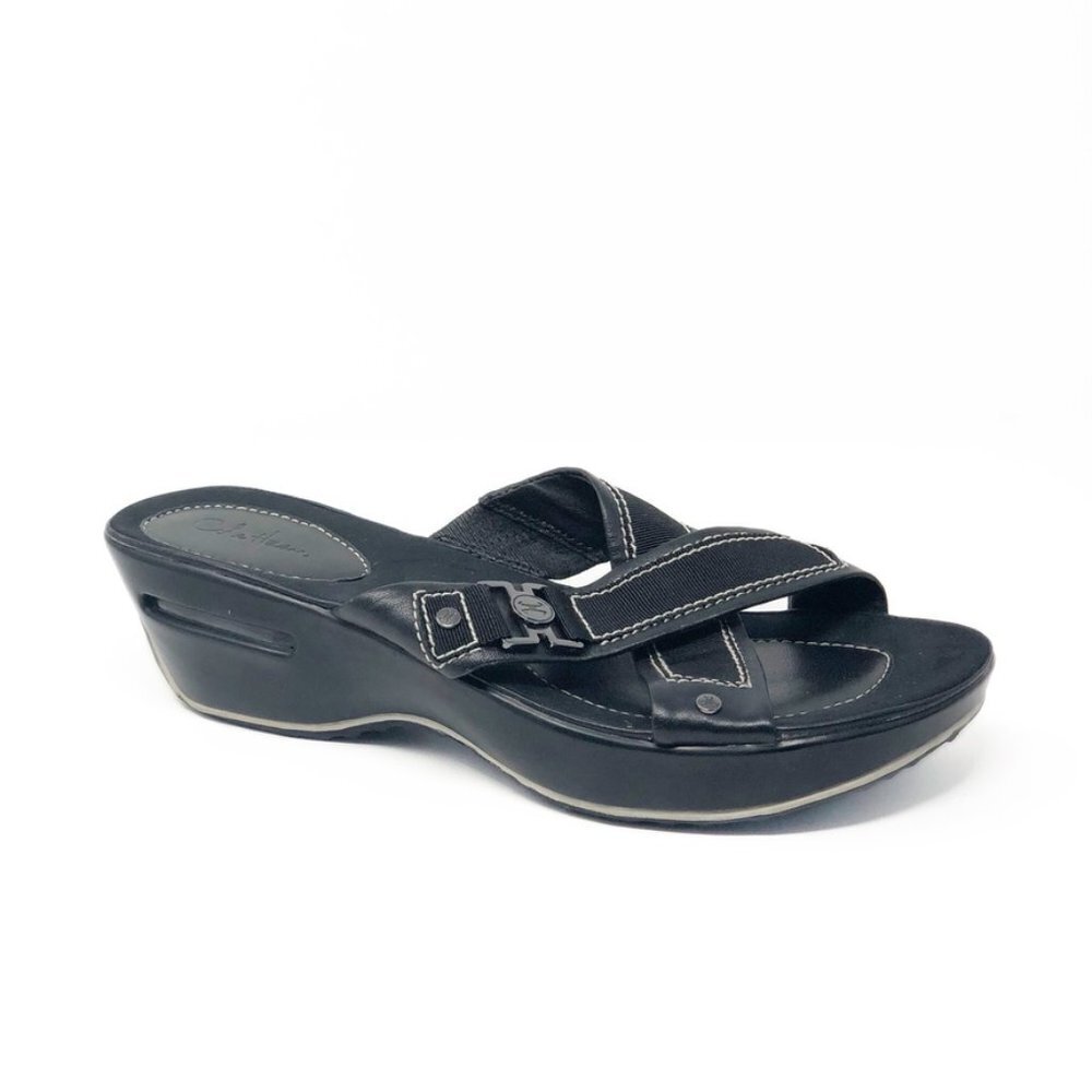Cole Haan x Nike Air Sandals Women's Size 9.5 Black Alta High Slide Cross Strap